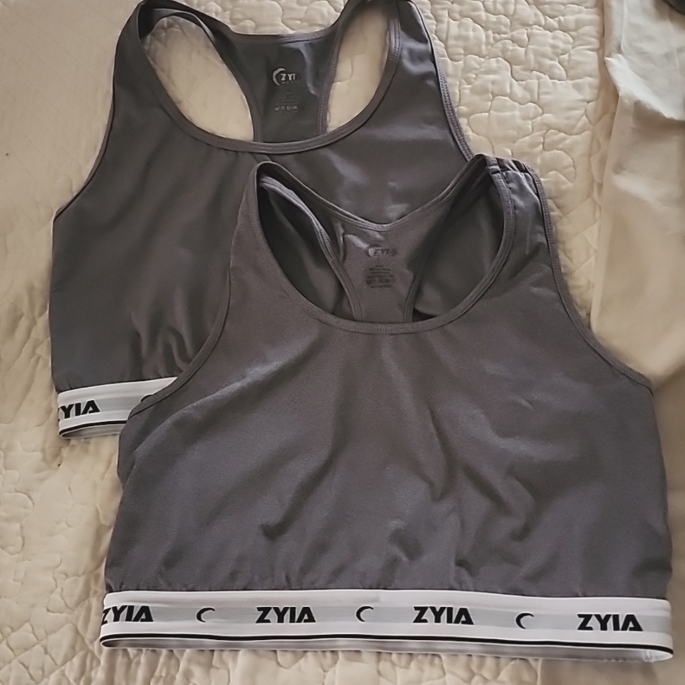 Zyia Gray Comfort Racerback Bras Size L